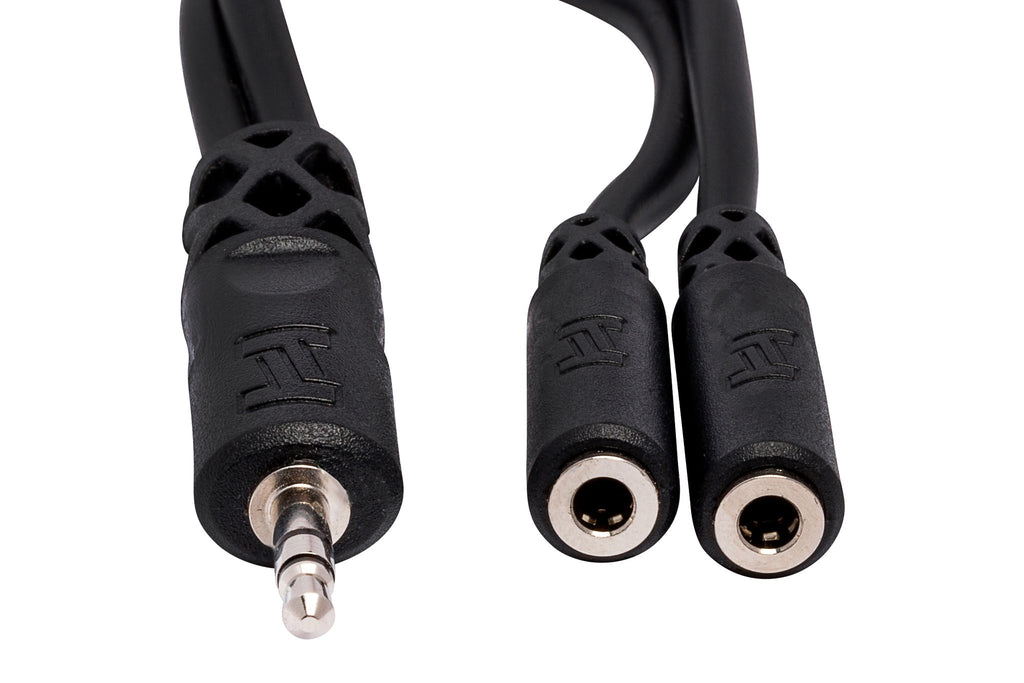 Y Cable, 3.5 mm TRS to Dual 3.5 mm TRSF - Front
