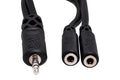 Y Cable, 3.5 mm TRS to Dual 3.5 mm TRSF - Front