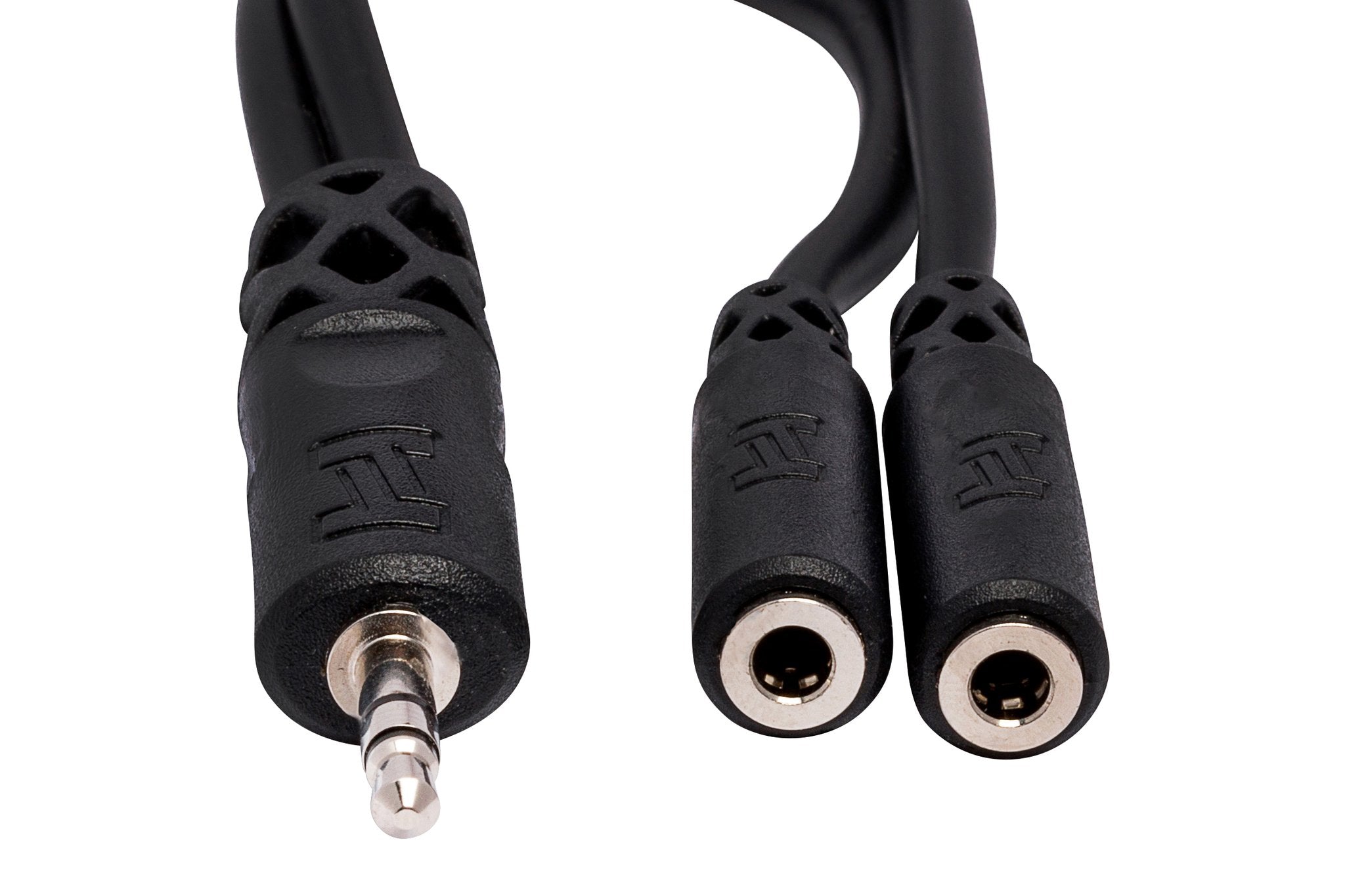 Y Cable, 3.5 mm TRS to Dual 3.5 mm TRSF - Front