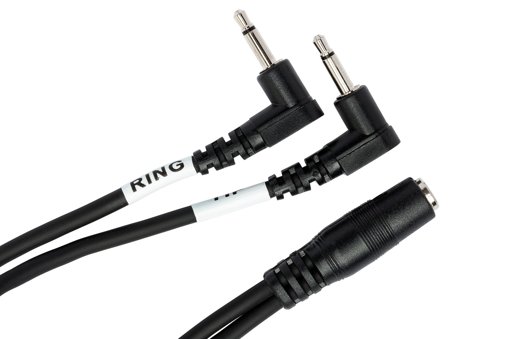Air Travel Headphone Adapter, Dual 3.5 mm TS to 3.5 mm TRSF - Angle
