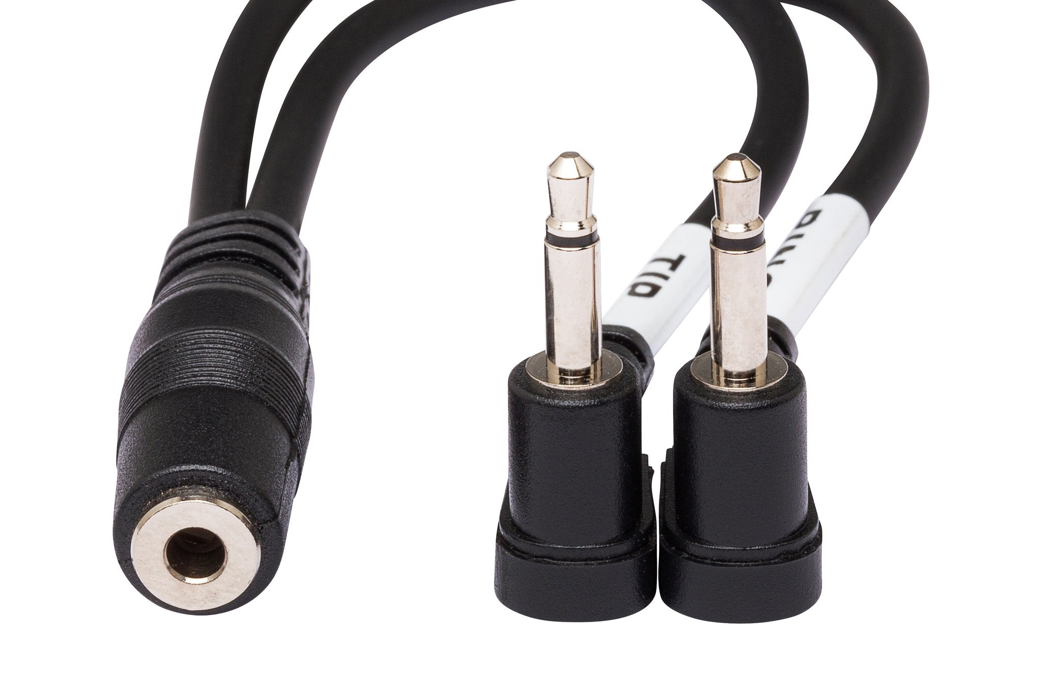 Air Travel Headphone Adapter, Dual 3.5 mm TS to 3.5 mm TRSF - Front