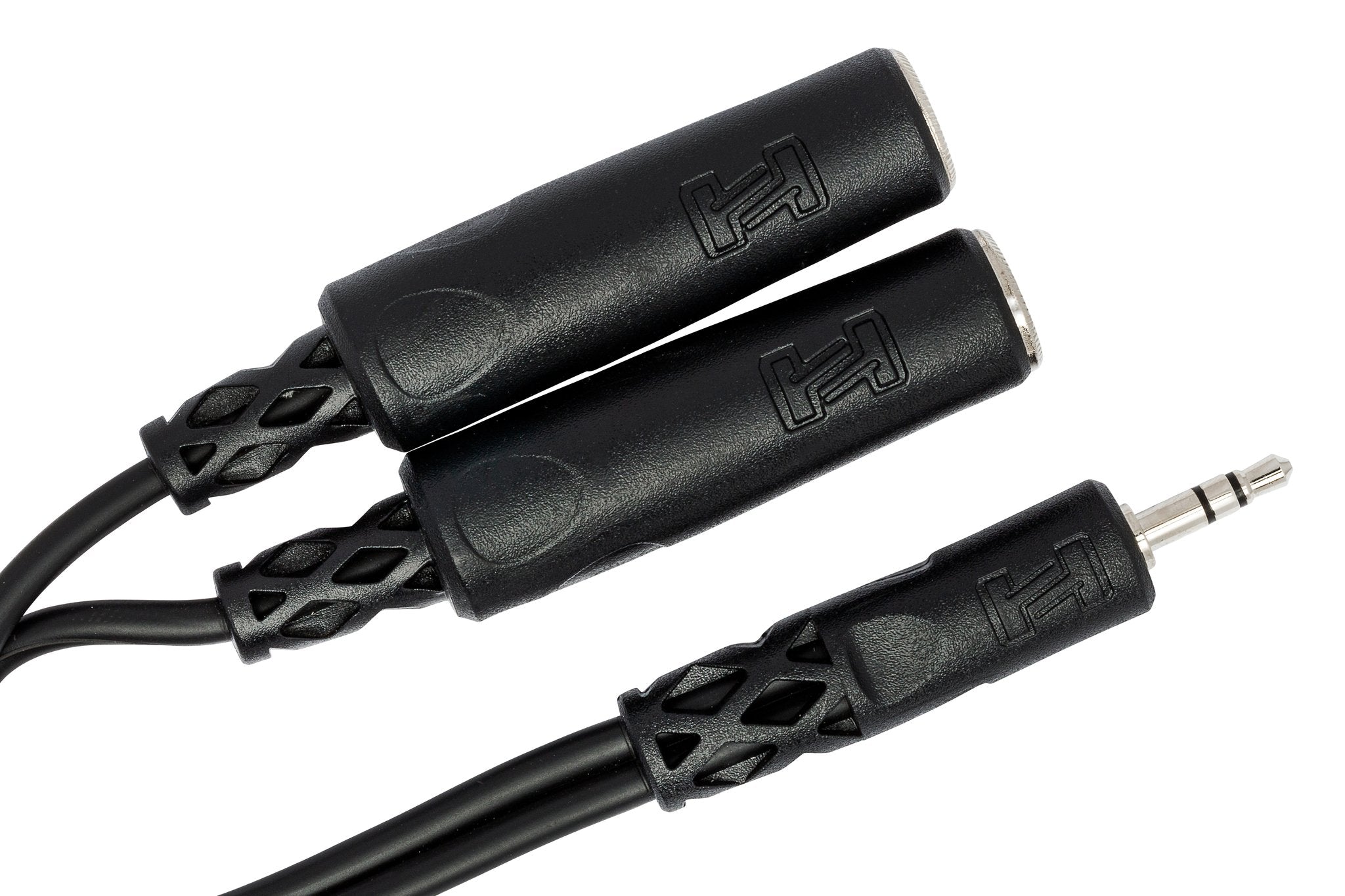 Y Cable, 3.5 mm TRS to Dual 1/4 in TRSF - Angle