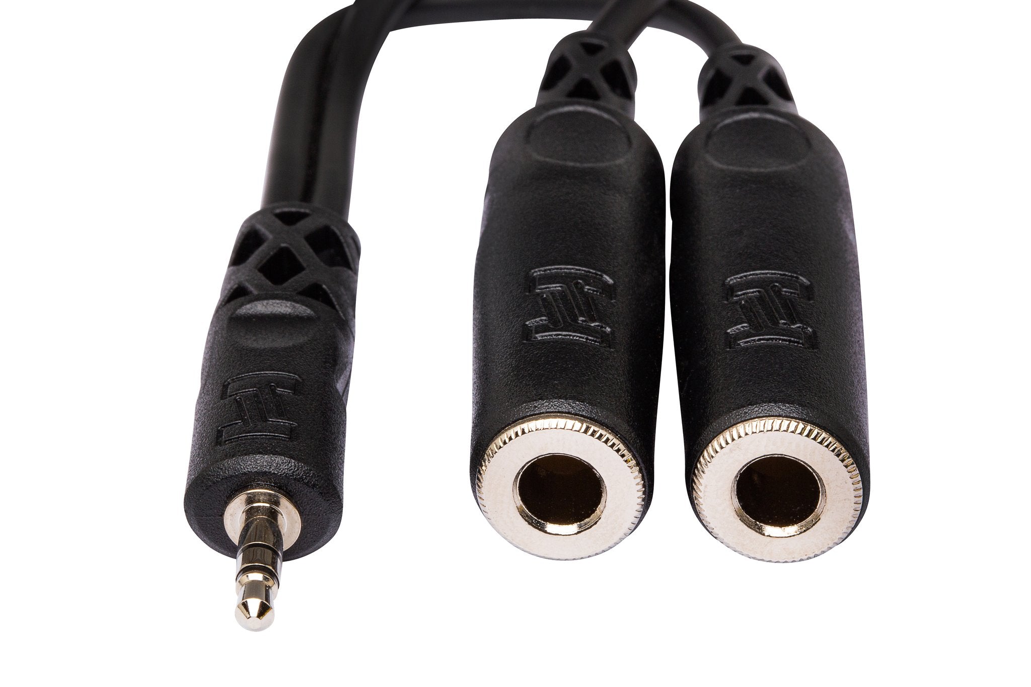 Y Cable, 3.5 mm TRS to Dual 1/4 in TRSF - Front