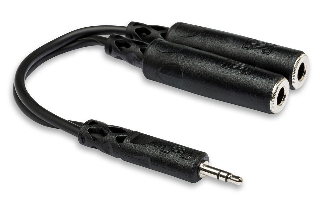 Y Cable, 3.5 mm TRS to Dual 1/4 in TRSF - Full