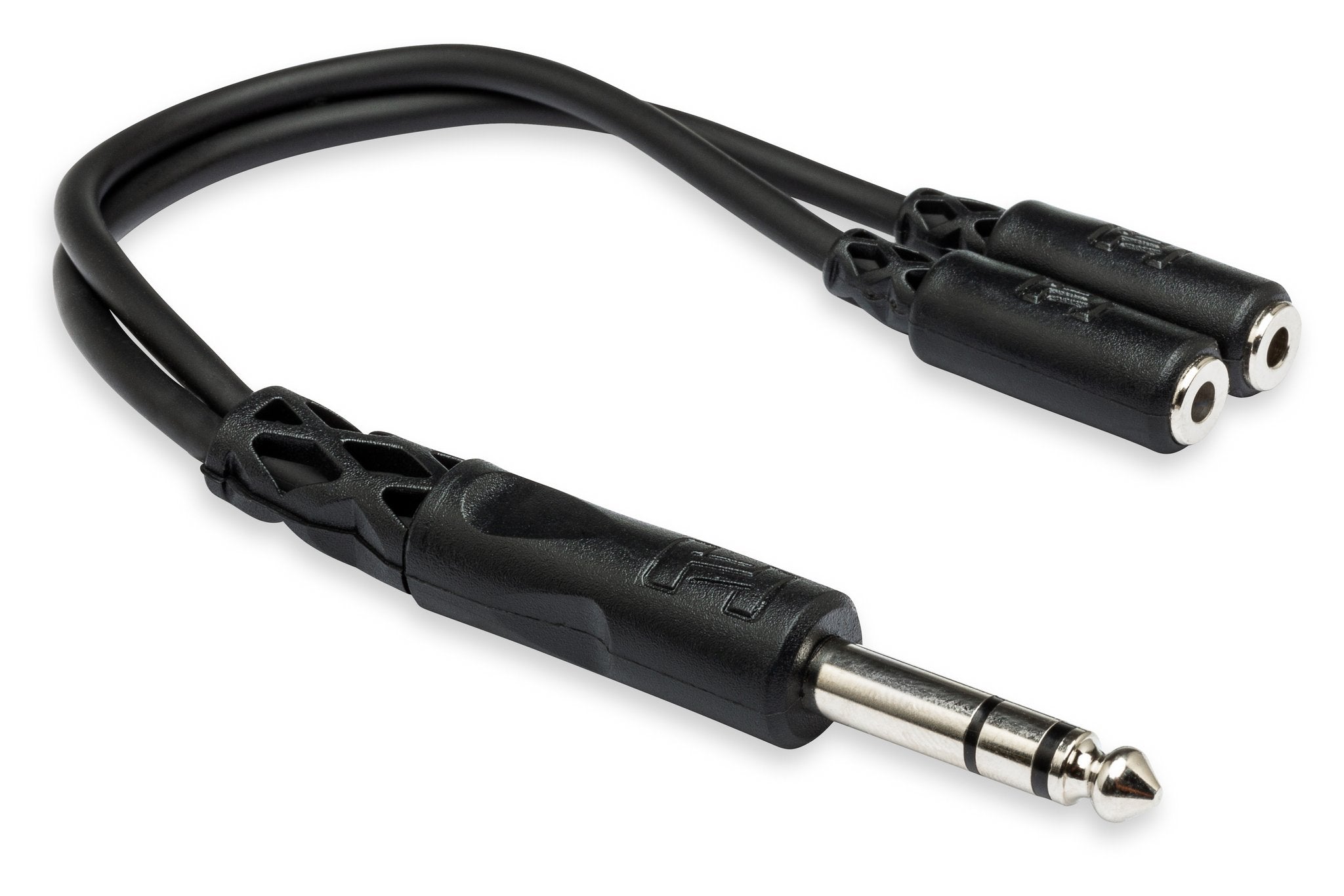 Y Cable, 1/4 in TRS to Dual 3.5 mm TRSF - Full