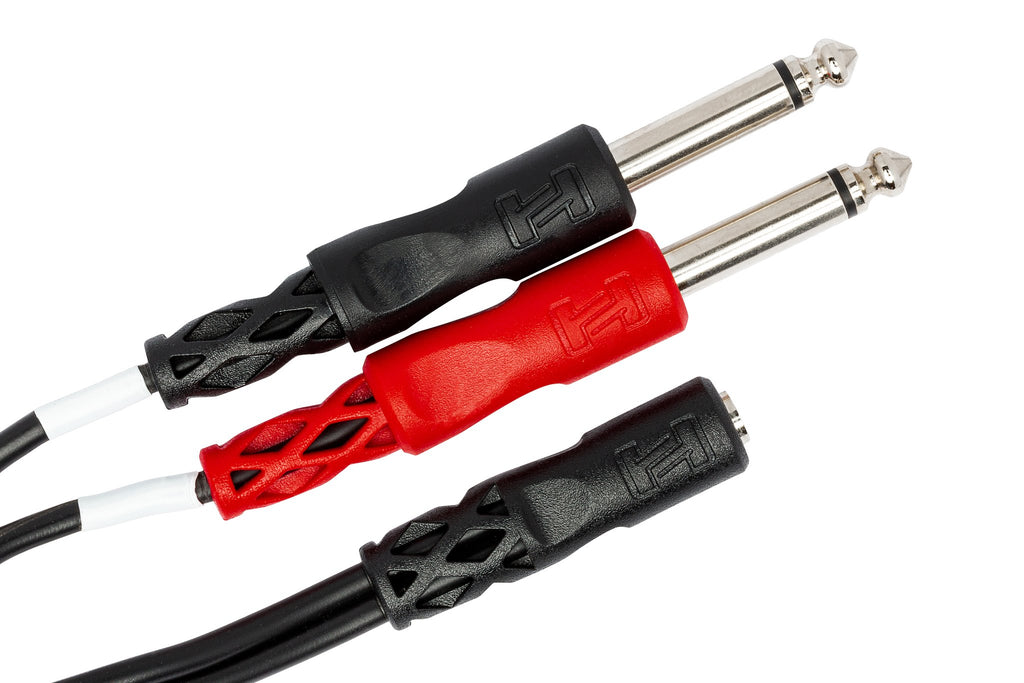 Stereo Breakout, 3.5 mm TRSF to Dual 1/4 in TS - Angle