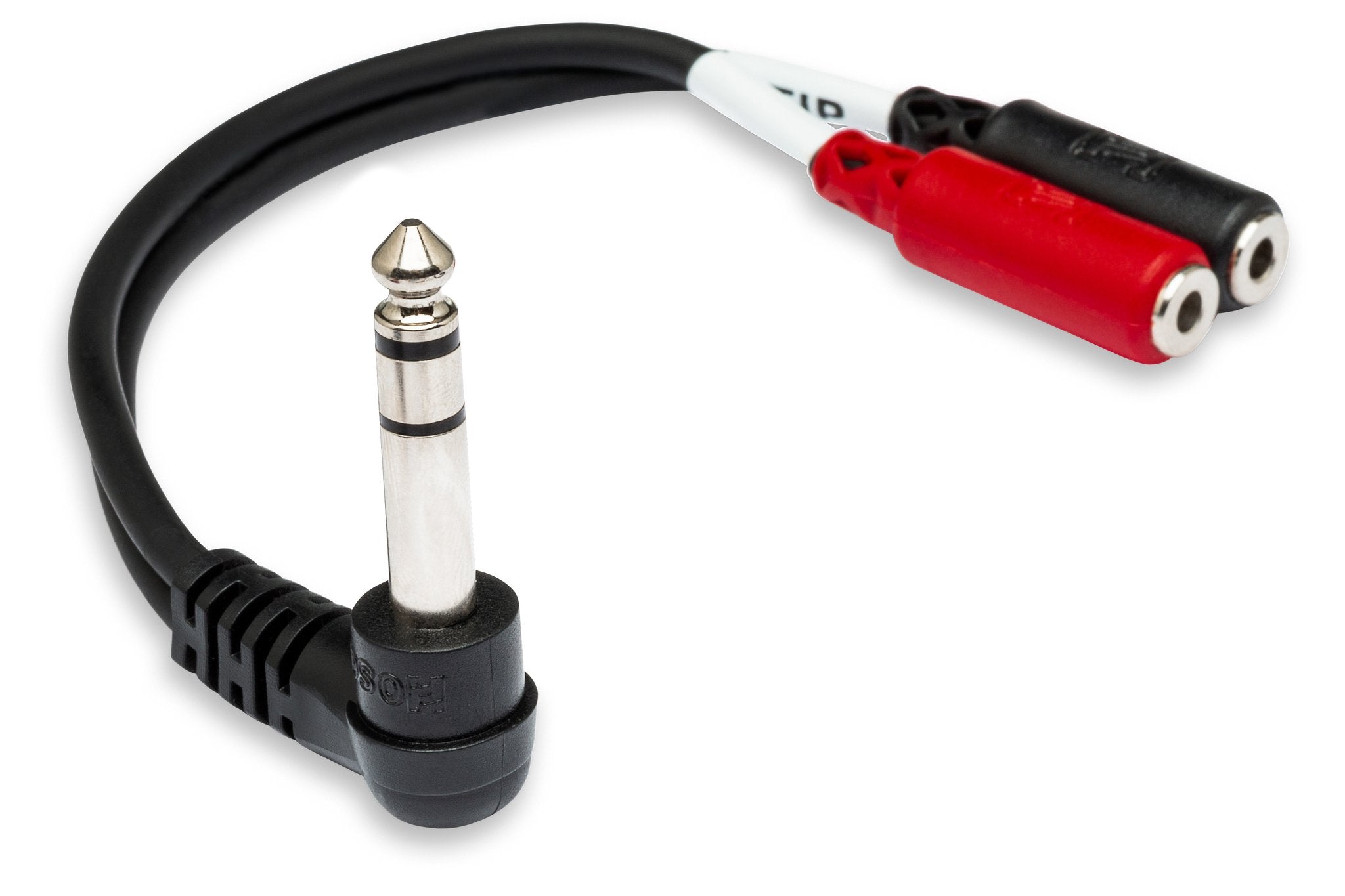 Stereo Breakout, Right-angle 1/4 in TRS to Dual 3.5 mm TRSF - Full
