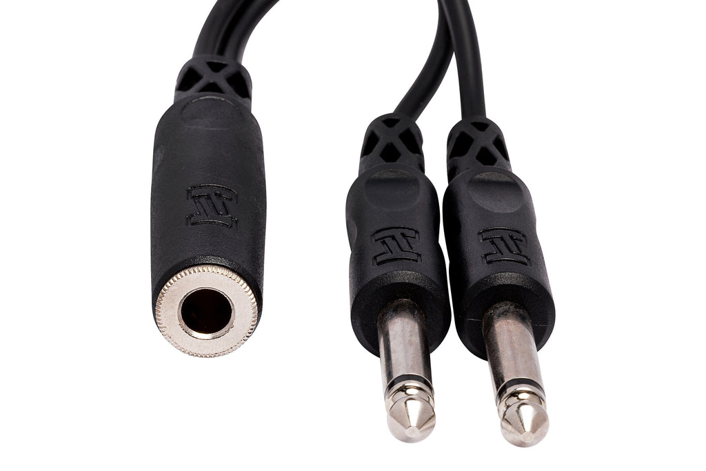 Y Cable, 1/4 in TSF to Dual 1/4 in TS - Front