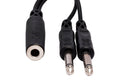 Y Cable, 1/4 in TSF to Dual 1/4 in TS - Front