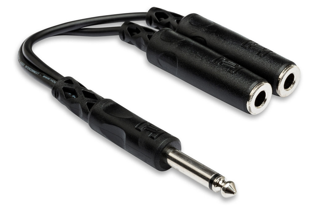Y Cable, 1/4 in TS to Dual 1/4 in TSF - Full