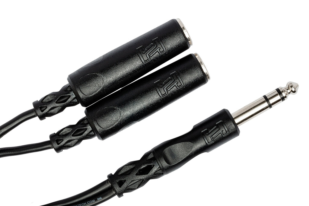 Y Cable, 1/4 in TRS to Dual 1/4 in TRSF - Angle