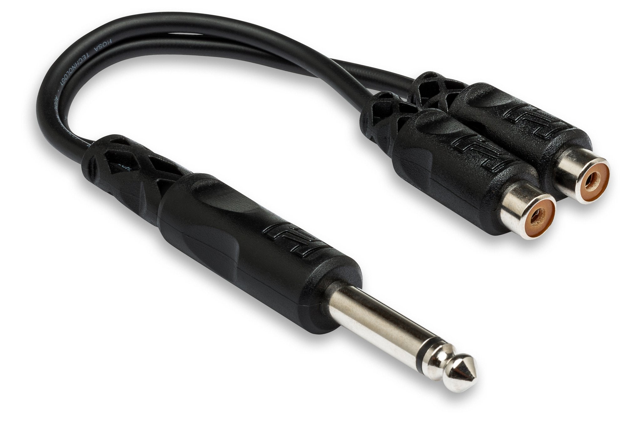 Y Cable, 1/4 in TS to Dual RCAF - Full