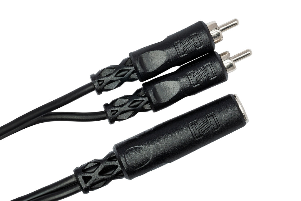 Y Cable, 1/4 in TSF to Dual RCA - Angle