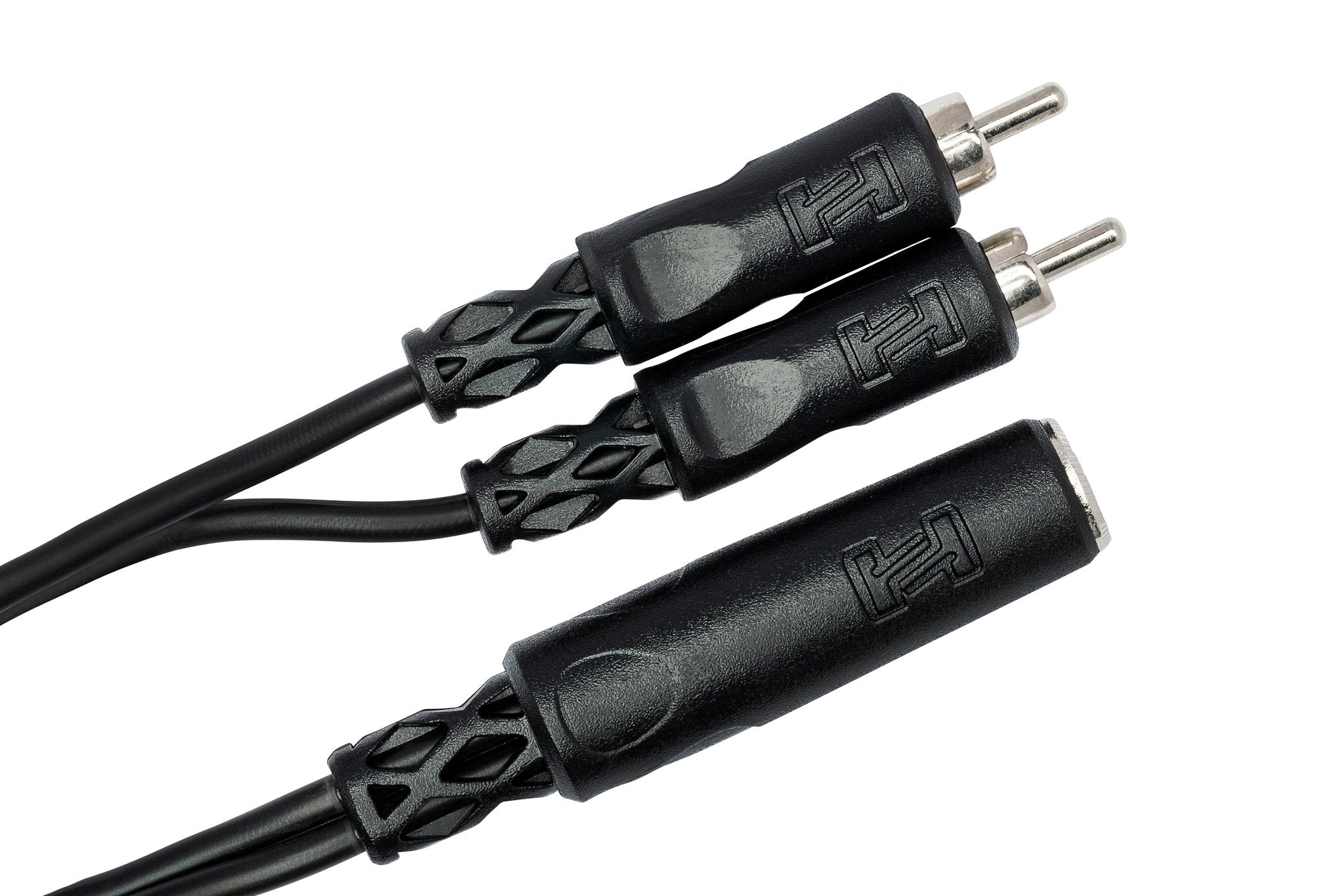 Y Cable, 1/4 in TSF to Dual RCA - Angle