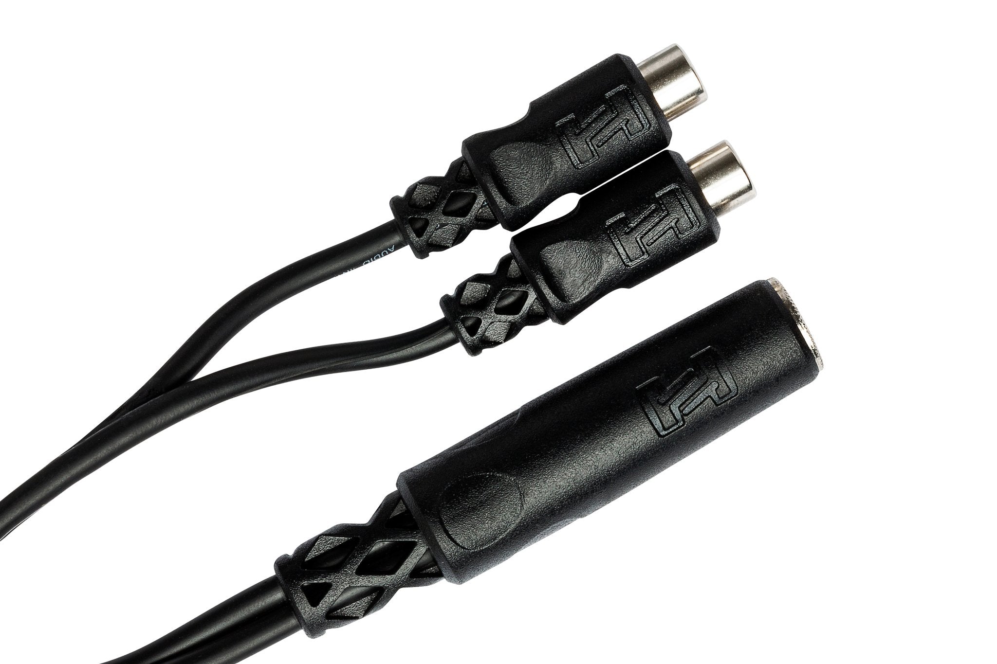 Y Cable, 1/4 in TSF to Dual RCAF - Angle