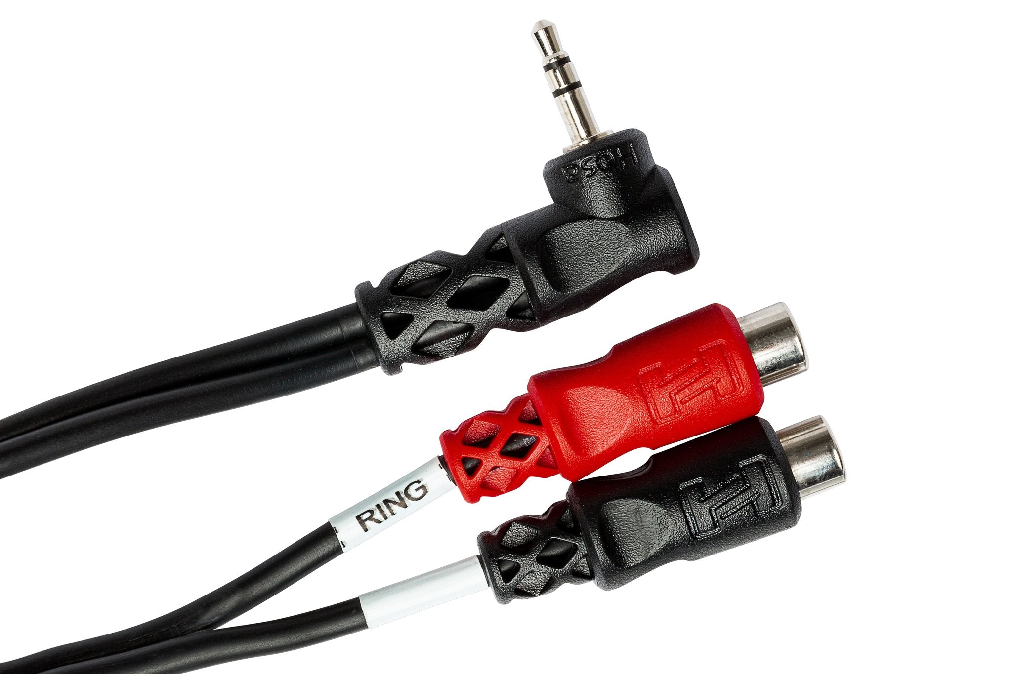 Stereo Breakout, Right-angle 3.5 mm TRS to Dual RCAF - Angle