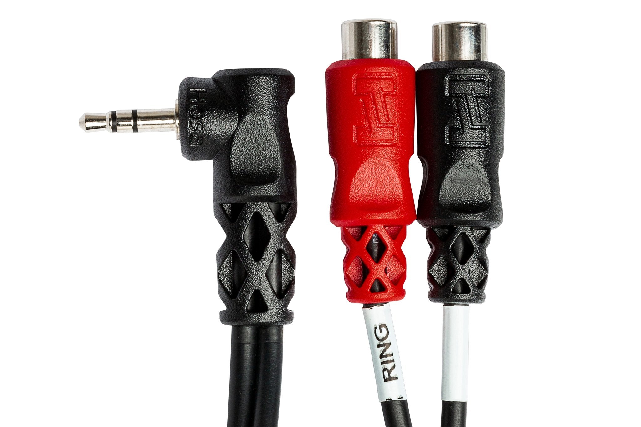 Stereo Breakout, Right-angle 3.5 mm TRS to Dual RCAF - Connector
