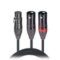 6 In. Balanced XLR-F to Dual XLR-M High Performance Audio Y Cable