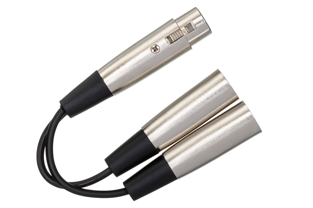 Y Cable, XLR3F to Dual XLR3M - Angle
