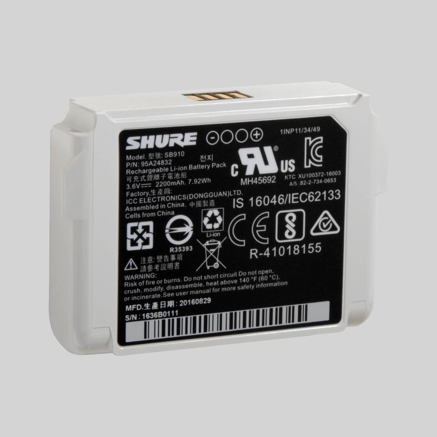 SB910 - Lithium-Ion Rechargeable Battery