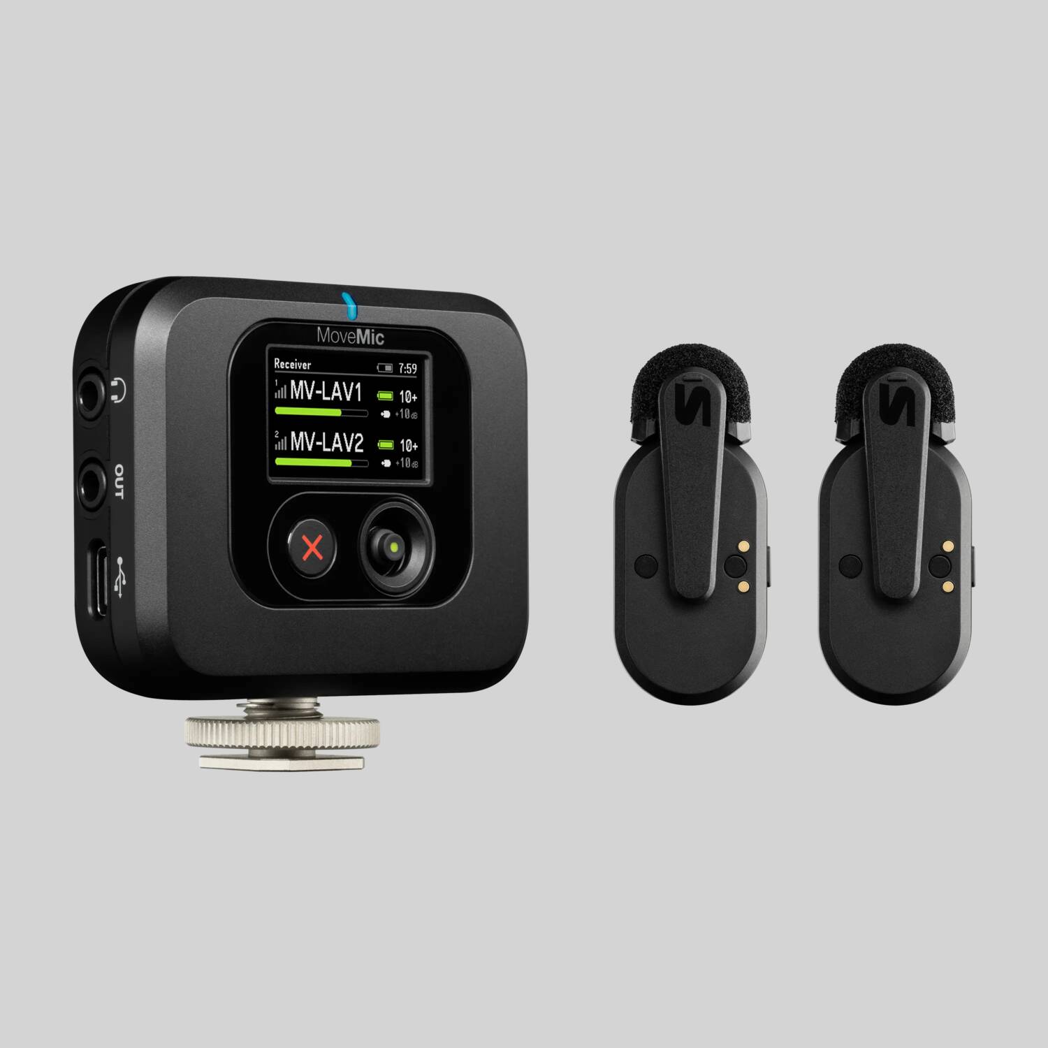 MoveMic Two Receiver Kit - Two-Channel Wireless Lavalier Microphone System With Receiver