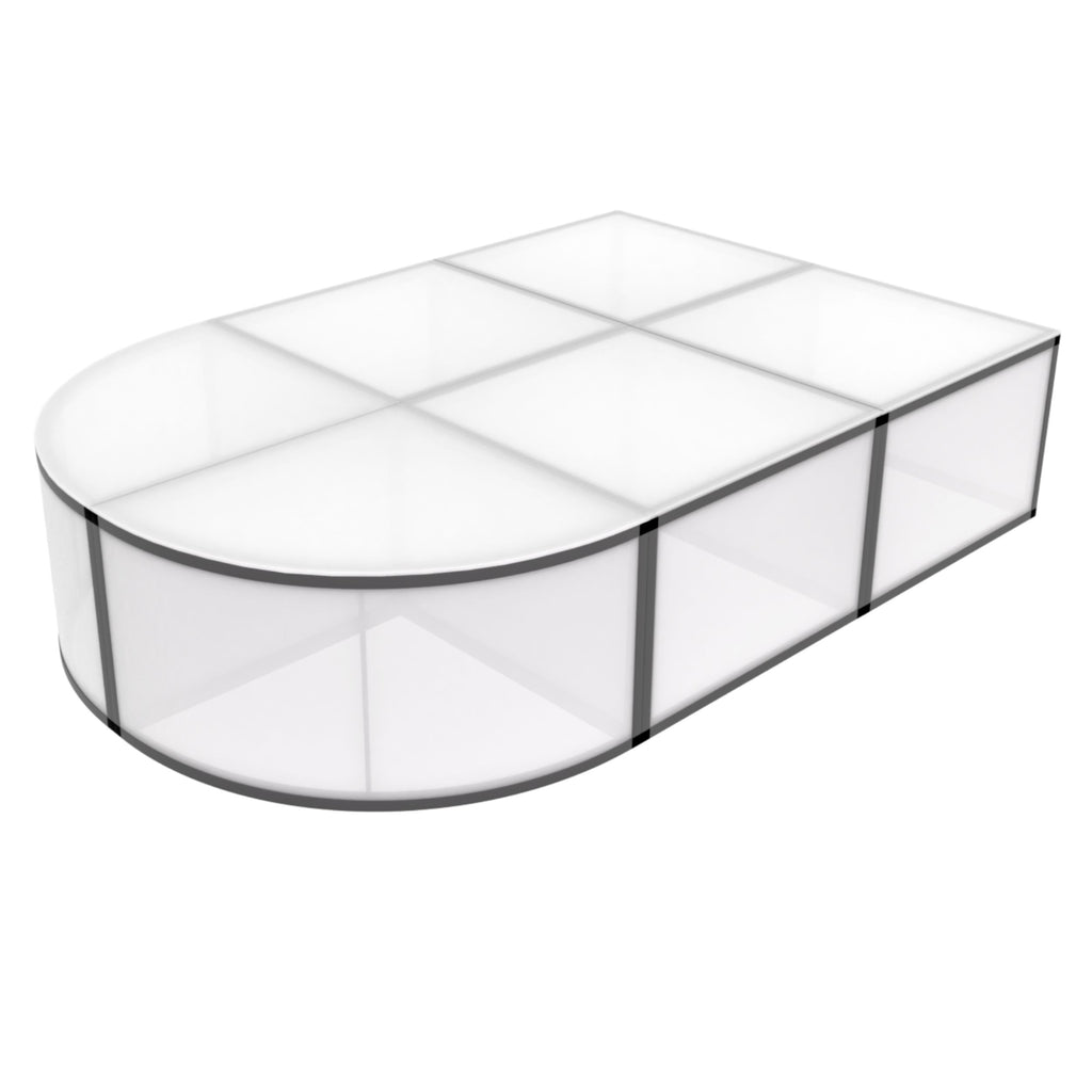 6X4 ft-16" Mini Runway ProX LUMOStage™ Modular Illuminated Acrylic Stage Platform System with Interlocking Cube Sections