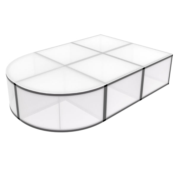 6X4 ft-16" Mini Runway ProX LUMOStage™ Modular Illuminated Acrylic Stage Platform System with Interlocking Cube Sections