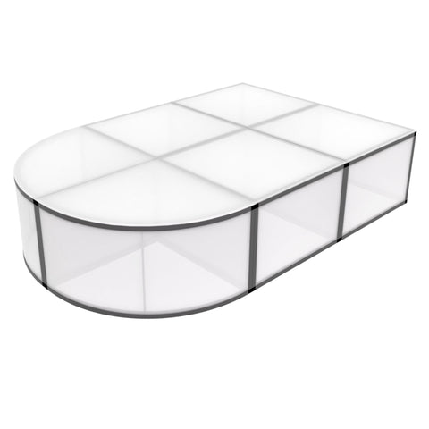 6X4 ft-16" Mini Runway ProX LUMOStage™ Modular Illuminated Acrylic Stage Platform System with Interlocking Cube Sections