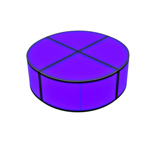 4X4 ft - 16" Circle LUMOStage™ Modular Illuminated Acrylic Stage Platform System with Interlocking Cube Sections