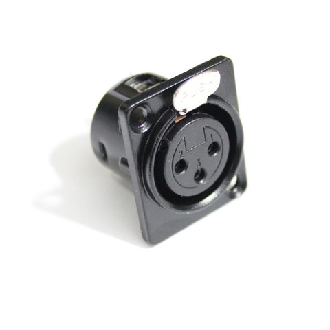 Panel Mount XLR-3 PIN Female Black
