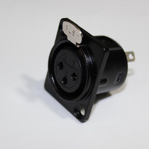 Panel Mount XLR-3 PIN Female Black