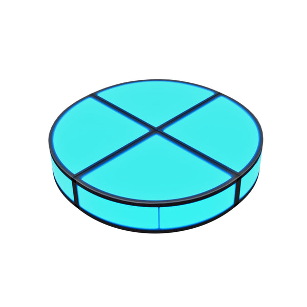 4X4 ft - 8" Circle LUMOStage™ Modular Illuminated Acrylic Stage Platform System with Interlocking Cube Sections