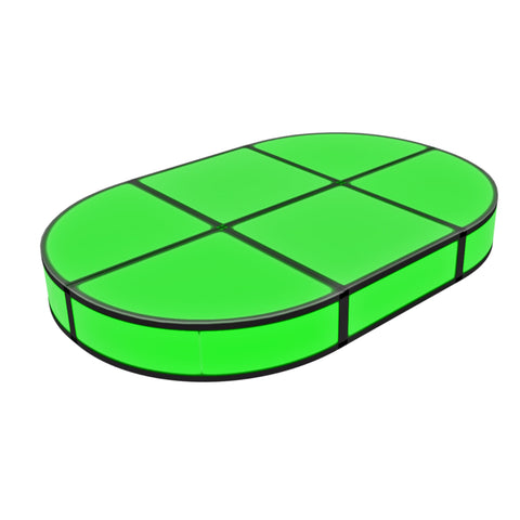 6X4 ft - 8" Curved Platform ProX LUMOStage™ Modular Illuminated Acrylic Stage Platform System with Interlocking Cube Sections