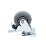 Single Gray 5" Wheel Polyurethane Swivel Industrial Grade Locking Caster