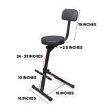 Portable Folding AV Operator DJ Keyboard Drum Height Adjustable Throne Chair with 13 in. Velvet Padded Cushion