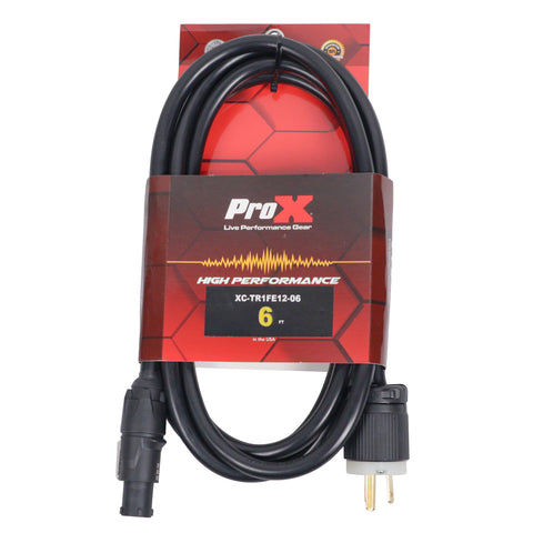 6FT 12AWG NEMA 5-15P Edison Male to REAN powerCON TRUE1 Female Locking Power Cable – IP65