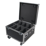 Par Can Universal Utility Case 4" Wheels Will Hold 4 of 12" x12" Large or 8 of 12" x 5.5" Slim LED Par Lights