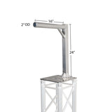 Set of 2 Inverted Lighting Mount Top Plates with 24"H and 16"L, 2" OD Arm