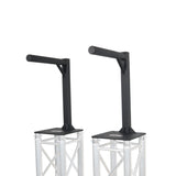 Set of 2 Inverted Lighting Mount Top Plates with 24"H and 16"L, 2" OD Arm in Black