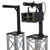Set of 2 Inverted Lighting Mount Top Plates with 24"H and 16"L, 2" OD Arm in Black