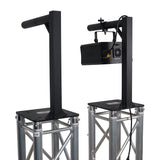 Set of 2 Inverted Lighting Mount Top Plates with 24"H and 16"L, 2" OD Arm in Black