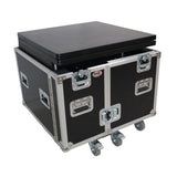 Mobile Office Foldable Pro Desk Flight case Workstation 60x30" Table Top, Drawer and Wheels