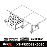 Mobile Office Foldable Pro Desk Flight case Workstation 60x30" Table Top, Drawer and Wheels