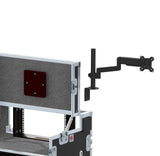 Video Control Workstation Flight Case 16U + 5U Rack with Dual Side Tables & Triple Monitor Mount by Santosom