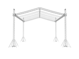 F34 Stage Roofing Truss System with Ground Support Speaker Wings and Chain Hoists – 32 x 30 x 32 Ft.
