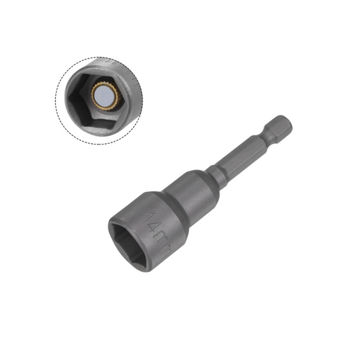 14mm Magnetic Hex Socket for Bolts – 65mm Length, 1/4