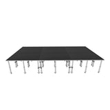 StageQ 12x24ft Portable Stage Platform Package with 9 Decks Event Staging System 28-48" Height