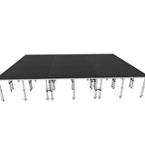 StageQ 16x24ft Portable Stage Platform Package with 12 Decks Event Staging System 28-48" Height