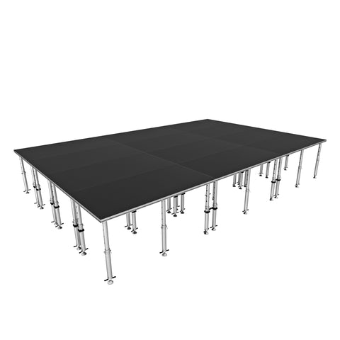 StageQ 16x24ft Portable Stage Platform Package with 12 Decks Event Staging System 28-48