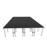 StageQ 16x24ft Portable Stage Platform Package with 12 Decks Event Staging System 28-48" Height